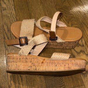 Charlotte Russe Beige and Brown Platform Sandals